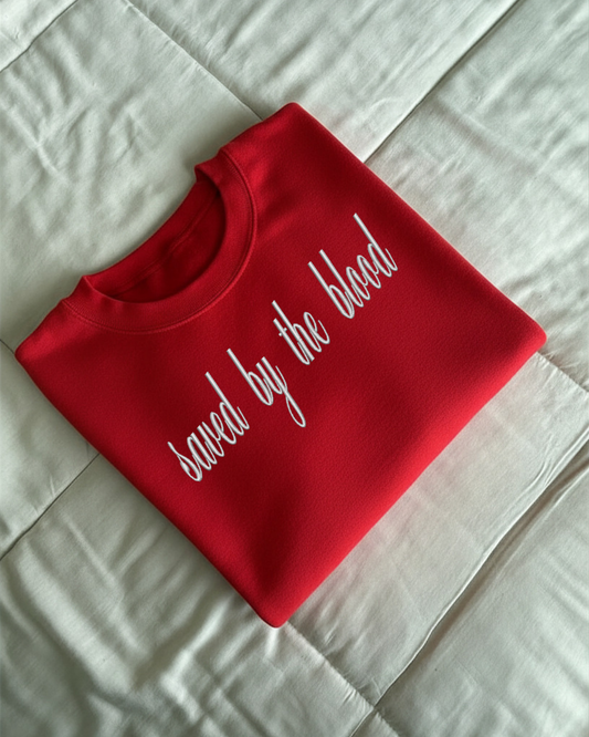 Saved By The Blood - Cursive